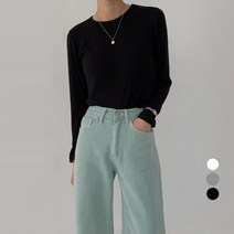 바블링브룩 여성용 라이트 텐션 골지 긴팔 티셔츠