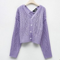 비엔엑스 여성용 꽈배기 꽈임 양 브이넥 니트 가디건 BT4CD040L0