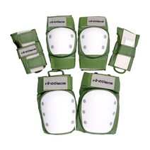 휠러스 스케이트보드 보호대 좌우 3종 세트, 올리브