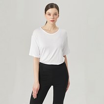탱커스 여성용 라운드넥 슬림핏 베이직 반팔 티셔츠 TT4TS085L0