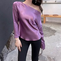 비비에모 초이린 입술넥 샤틴 블라우스 00855