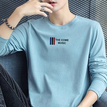 마켓A 남성용 영문 레터링 면 긴팔 티셔츠