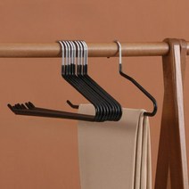 포홈 논슬립 코팅 1단 바지걸이, 블랙, 10개입