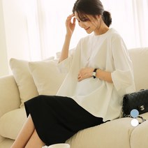 쿨쿠 임산부 퍼프소매 뒷주름 블라우스
