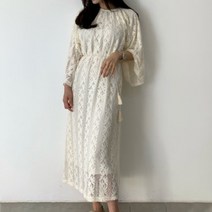 아뗄릭 루즈 스트랩 롱 레이스 원피스 00597
