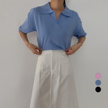 바블링브룩 여성용 브이넥 카라 반팔 니트