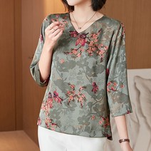 아뗄릭 빈티지 플라워 7부 블라우스 00791