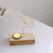 더이브닝 우드 페이스 티라이트 캔들 홀더, 01 골드