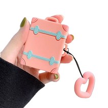 솔룸 큐티 사각 가방 모양 에어팟 1 / 2 세대 케이스, 핑크