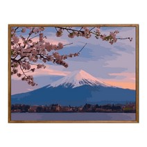 순잠 깜찍 모던 수채화 유채화 개릭터 그림그리기 DIY 세트 40 x 50 x 1.6 cm, 3 후지산