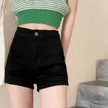 여성용 안일공간 슬립핏 미니 청반바지