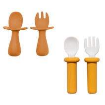 랄라비 아이주도 초기   중후기 스푼 포크 세트, 1세트, Yellow