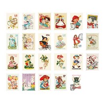 잇홈 빈티지 우표 수집 박물관 DIY 다꾸 스티커 23종 x 2p 세트, F 타입, 1세트