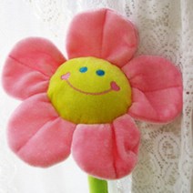 해솔 플라워 꽂이 장식 인테리어 인형 스마일 30cm, 핑크, 1개