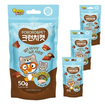 뽀로로펫 크런치캣 고양이간식 닭 50g, 닭고기   타우린 혼합맛, 4개
