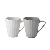 광주요 백합 머그잔 330ml x 2종 세트, 1세트, 백색, 회색