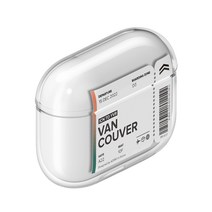 플래나 국제선 탑승권 시리즈 에어팟 프로 TPU 투명 케이스, 8 밴쿠버, APP-SC-INT