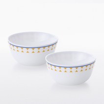 파이렉스 밀크글라스 밥공기, 2개, 하모니팝