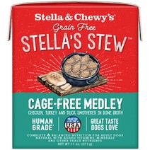 스텔라앤츄이스 강아지 케이지 프리 메들리 치킨 앤 터키 스튜 습식사료, 닭, 311g, 1개