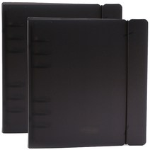 워너디스 A6 정사각 PP 컬러 바인더 커버 6공, 02 블랙, 2개