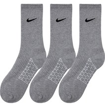 나이키 스우시 스탠다드 쿠션 크루삭스 NCSDCR20L-3 3켤레 세트, 그레이