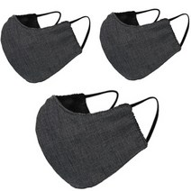 입체 기모 항균 일반형 마스크 L, 민자 챠콜색, 1개입, 3개