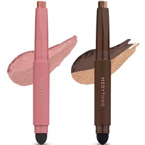 메리쏘드 투톤 섀도우 0.9g x 2종 세트, 1세트, 모브페탈, 러즈틱브라운