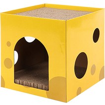 딩동펫 고양이 사각치즈 스크래쳐 하우스 대형, 혼합색상, 1개