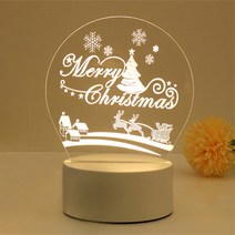 쿼르디 LED 아크릴 3D 무드등 USB형, 메리 크리스마스