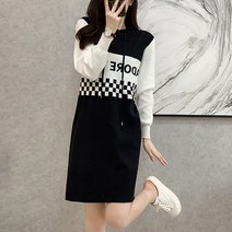 페이퍼먼츠 레터링 케이프 스트링 니트 원피스 03182