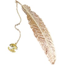 잇홈 황동 메탈 깃털 문양 북마크 책갈피 TYPE 04, 혼합색상, 1개