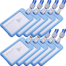 아베른 사원증 카드홀더 출입증 목걸이, 10개, 스카이