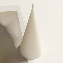 F5NATURE 크리스마스캔들 오브제 원뿔캔들 화이트머스크, 레드