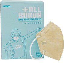 올바른 라이트 비말차단마스크 소형 KF-AD, 베이지, 30개입, 1개