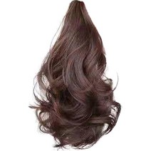 하이유니 웨이브 펌 숏 포니테일 가발 35cm, 라이트브라운, 1개