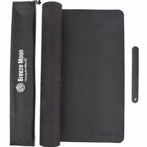 캠핑 가죽 테이블 보호매트 테이블보 + 고정 스트랩 + 파우치, 모던블랙