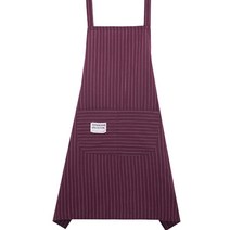 힐로 심플 줄무늬 슬림 라인 앞치마, 와인, 1개
