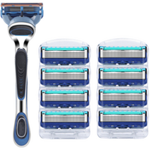 아베른 남성용 5중날 면도기 + 칼날 8p 세트, 1세트