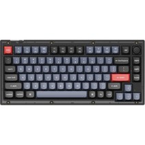 키크론 V1 Knob RGB 핫스왑 적축 키보드, Keychron V1 Knob C1, 프로스트 블랙, 텐키리스