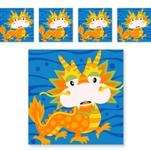 민화샵 소형 유화 십이지신 5p, 용(UDOFB0275)