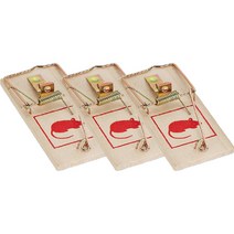 제이오 강력 철스프링 쥐덫 목재 마우스트랩, 3개입, 1개