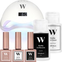위드샨 프로페셔널 젤네일 위드젤 기초 6종 세트, 1세트, 프로 젤 램프 48W + 논와이프 다이아 탑젤 10g + 베이스젤 10g + 크리스탈 빌더젤  10g + 펌프형 젤 클리너 200ml + 펌프형 젤 리무버 200ml