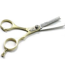 탑투 전문 고급 미용실 컷트 이발 가정용 헤어 숱 가위, 골드, 1개