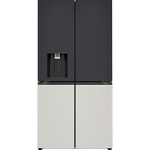 LG전자 오브제컬렉션 얼음정수기 디오스 4도어 냉장고 메탈 820L 방문설치, 블랙(상단), 그레이(하단), W823AAA172(W823MBG172S)