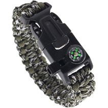 메이크마인 야외 다기능 생존 팔찌, 1개, 가죽 위장