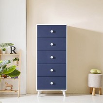 라온퍼니쳐 어도러블 600 5단 서랍장 방문설치, 네이비