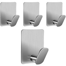 틸그린 스텐 욕실 수건 걸이, 4개, 실버