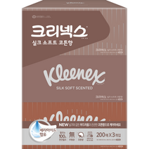 크리넥스 실크소프트 갑티슈 2겹 코튼향, 200매, 3개