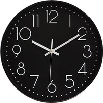 제로캔들 27리빙 무소음 벽시계, 클래식 블랙