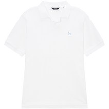 헤지스 남성용 퍼피자수 면 반팔 카라 티셔츠 HZTS3B402WT